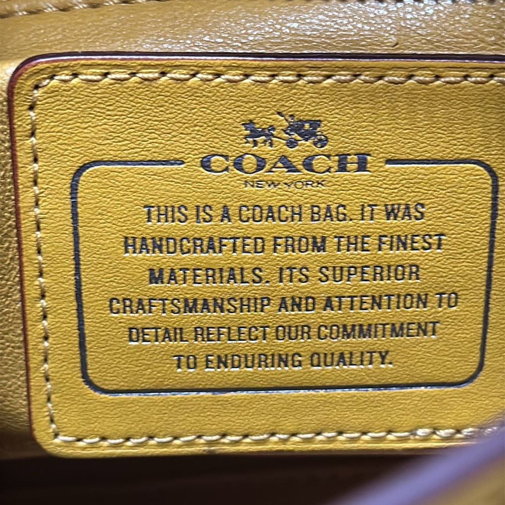 COACH (E1680-38388) “Drifter” Mustard Yellow Leather/ Suede Satchel - Picture 11 of 16